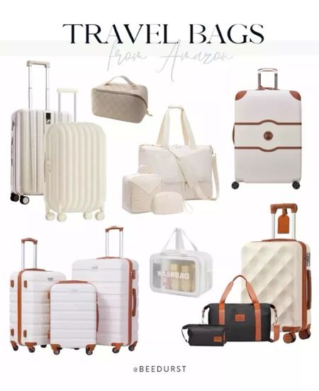 Luggage from Amazon, travel bags from Amazon, women’s duffel bags, women’s luggage, white luggage, suitcases, weekender bag, carry on luggage

#LTKtravel #LTKfindsunder100 #LTKitbag