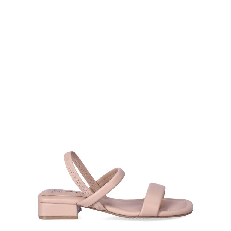 Time and Tru Women's Double Band Block Heel Sandals | Walmart (US)