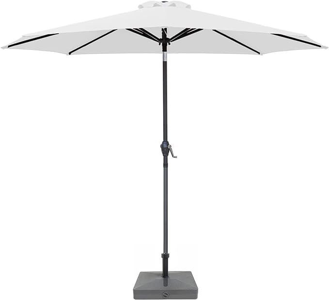 Greesum 9FT Patio Umbrella Outdoor Market Table Umbrella with Push Button Tilt, Crank and 8 Sturd... | Amazon (US)