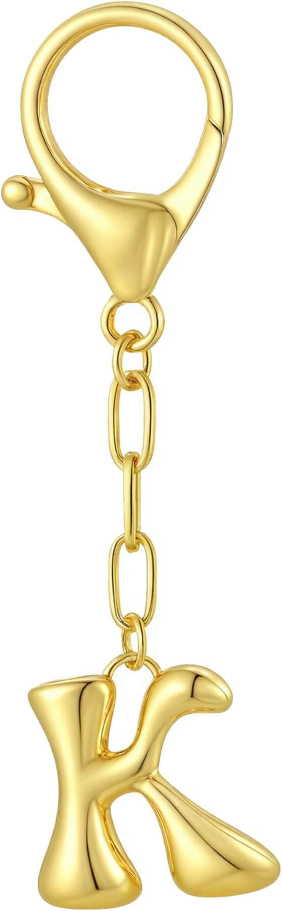 Gold Bubble Initial Keychain Charm for Women Chunky Bag Purse Charms A-Z Letter Key Chains for Ha... | Amazon (US)