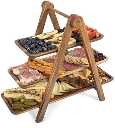 TOSCANA - a Picnic Time Brand Three-Tiered Serving Ladder Charcuterie Boards, 14-3/4 Inch | Amazon (US)