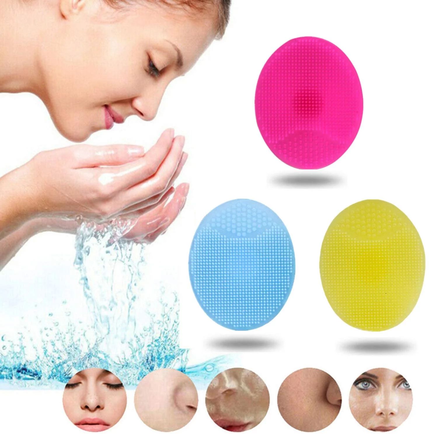 Face Scrubber,Soft Silicone Facial Cleansing Brush Wash Sponge Massage Pore Blackhead Removing Ex... | Walmart (US)