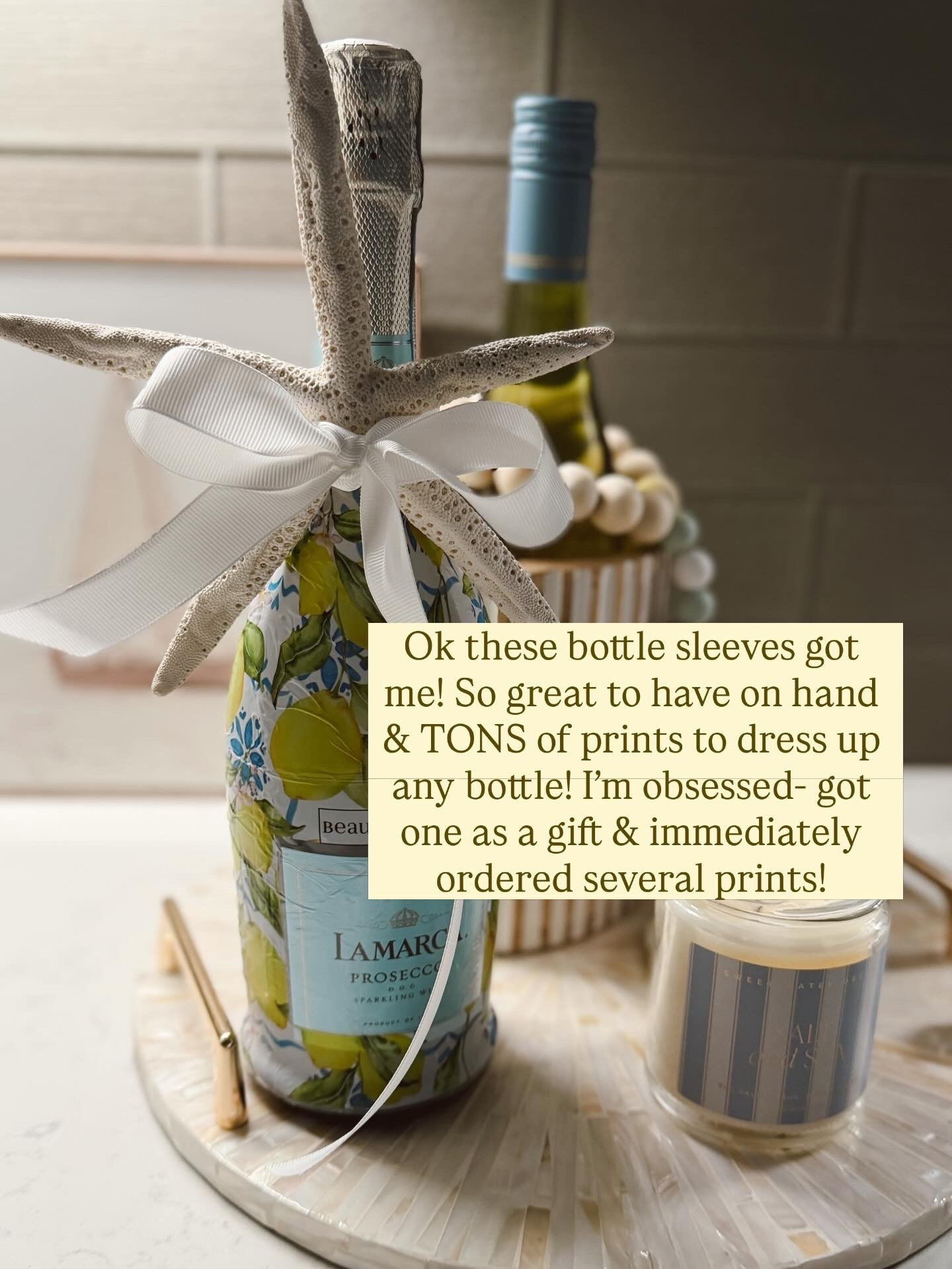 These bottle wraps are the cutest little upgrade!!! 🥹 I had no idea how many good prints there were… such a fun gift idea and you guys have been asking nonstop. Also switched to this coffee maker and love it—quieter, compact, and the color is so good ☕️✨



bottle wraps. gift idea. wine gift hostess gift. summer hosting. coastal decor. coffee maker. kitchen finds. amazon home. quiet coffee maker.

#LTKSeasonal #LTKHome