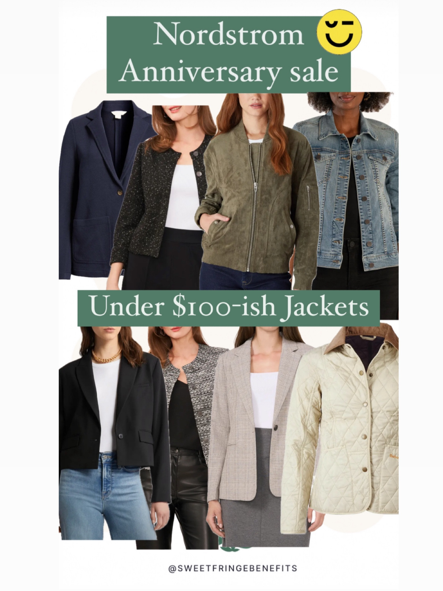 Prices range from $46-$105. Great blazers/jackets some for right now and some for fall winter. 

Nordstrom anniversary sale blazers jackets work outfits 

#LTKFindsUnder100 #LTKOver40 #LTKxNSale
