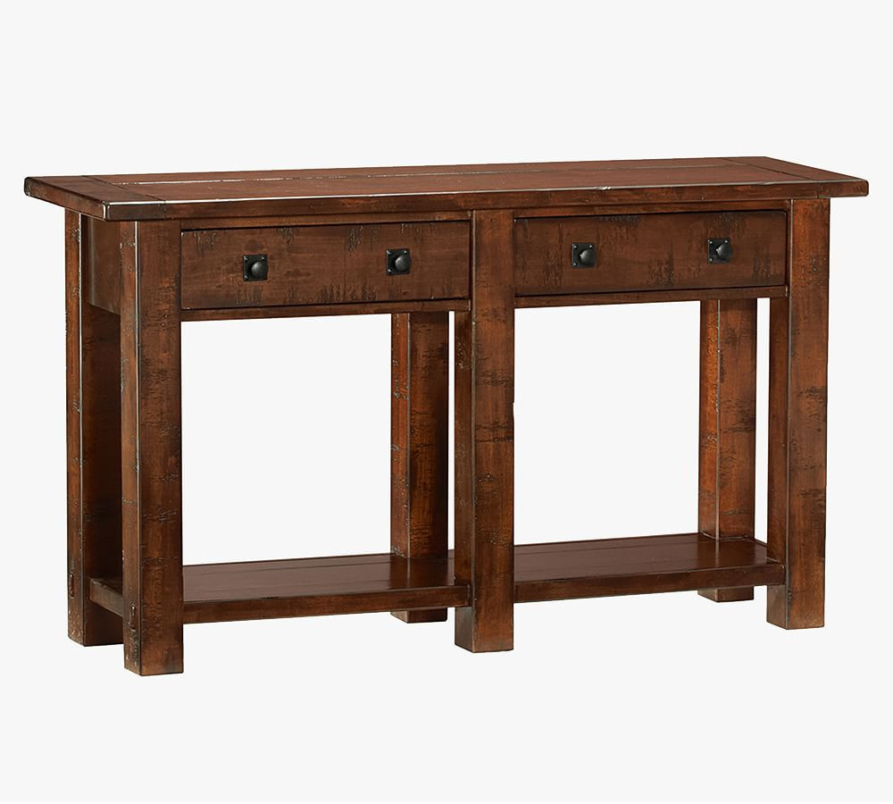 Benchwright 54"" Wood Console Table with Drawers, Rustic Mahogany | Pottery Barn (US)