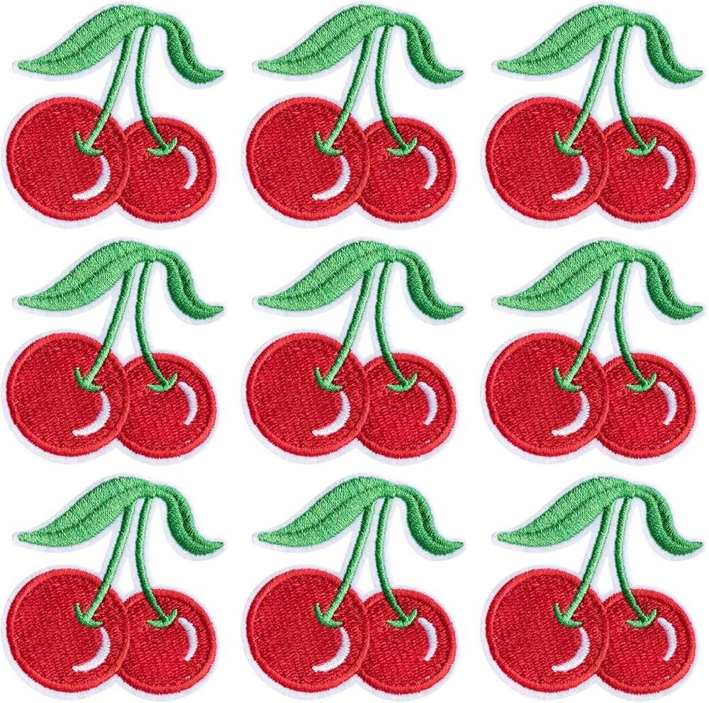 PAGOW 10PCS Cherry Iron on Patch, Cute Cherry Fruit Embroidered Sew Iron-on Appliques Patch for J... | Amazon (US)