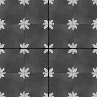 allen + roth Fiona Black 8-in x 8-in Matte Porcelain Patterned Floor and Wall Tile (0.42-sq. ft/ ... | Lowe's