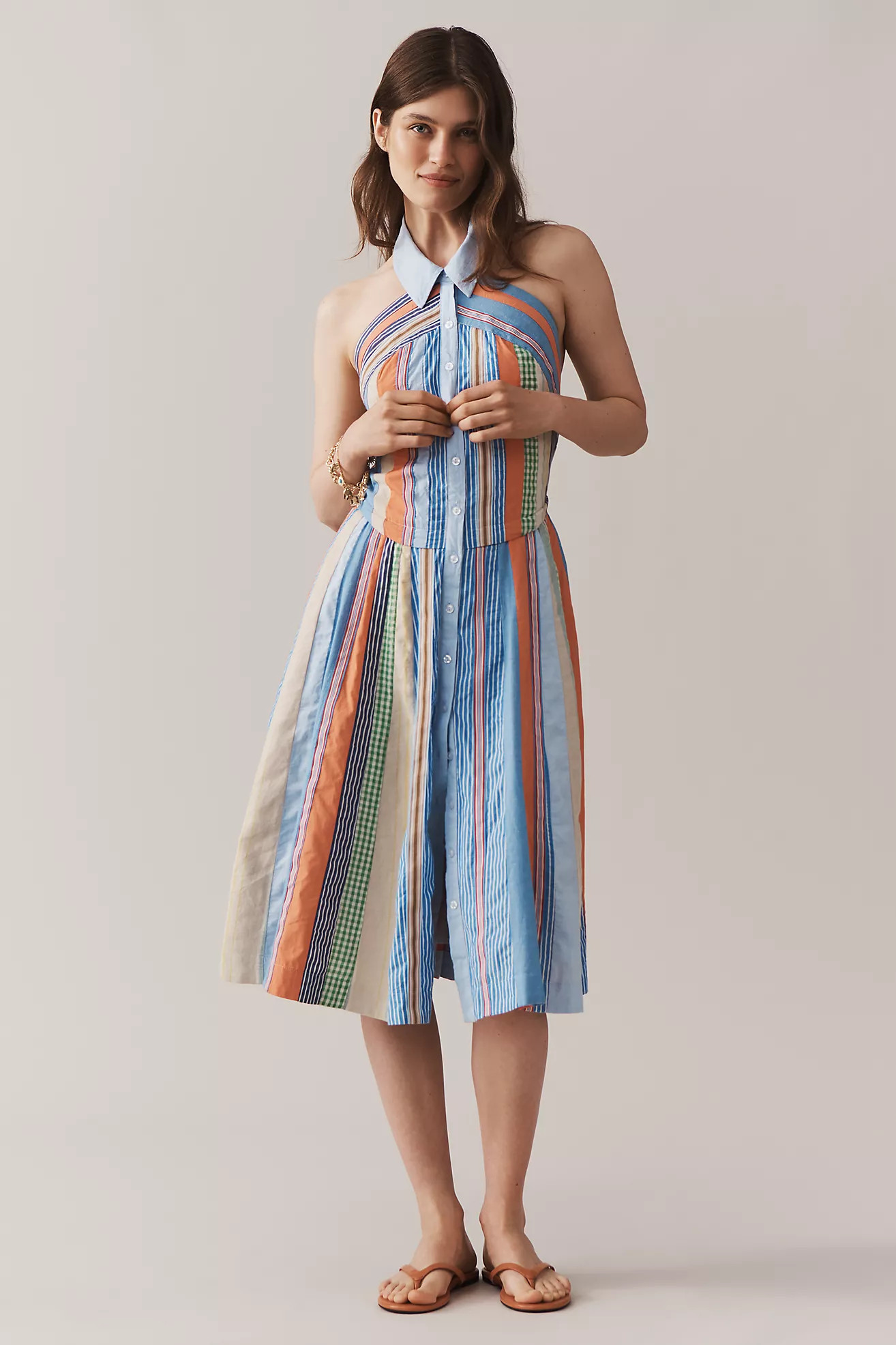 Maeve Collared Halter Shirt Dress | Anthropologie (US)