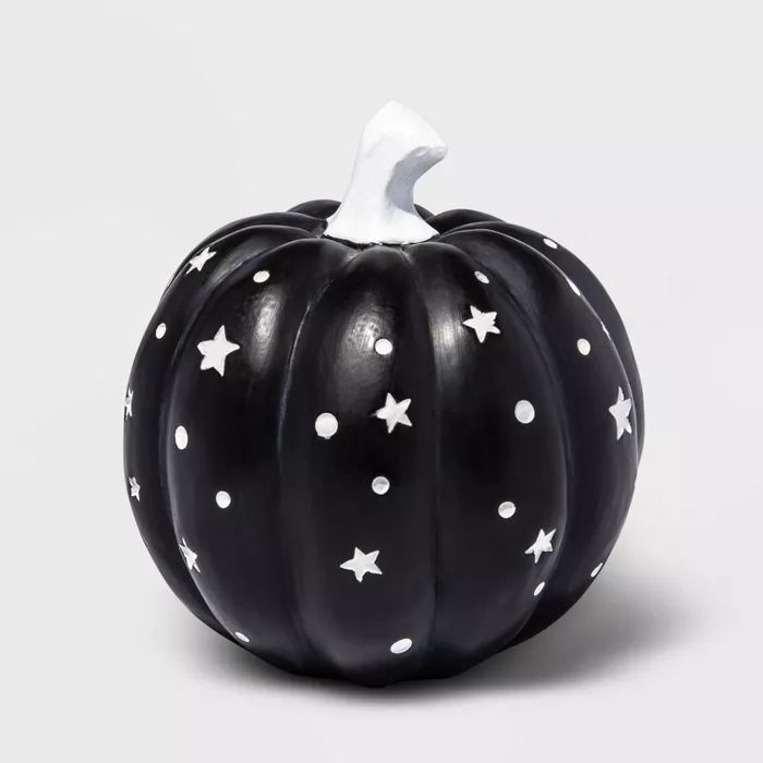 Small Etched Black with White Stars Halloween Pumpkin - Hyde & EEK! Boutique™ | Target