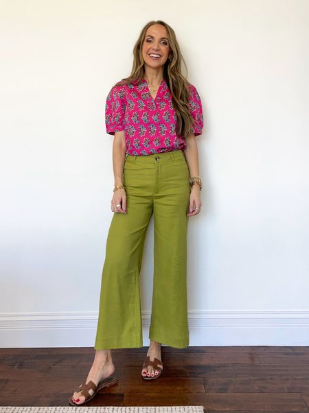 @anthropologie chartreuse pants + hot pink @jcrew top 

#LTKStyleTip #LTKSeasonal