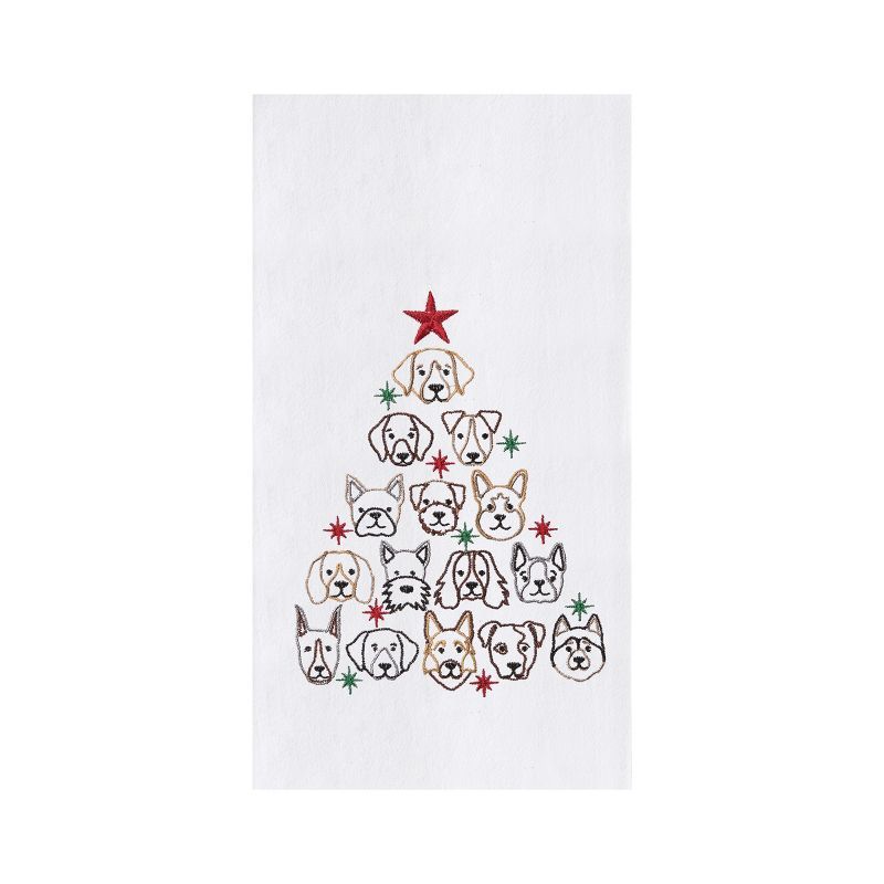 C&F Home Dog Face Christmas Tree Flour Sack Kitchen Towel | Target