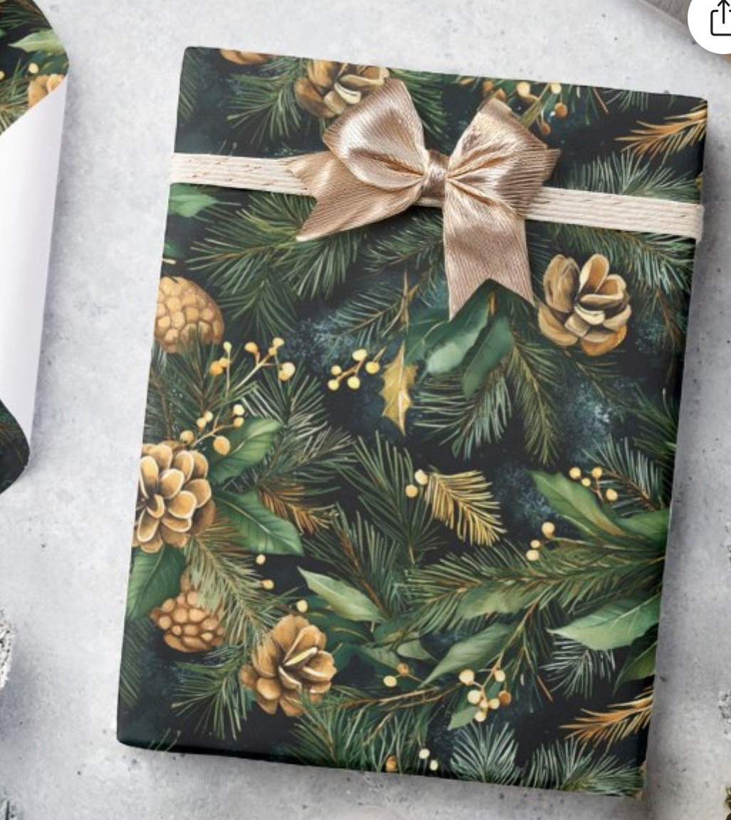 Christmas Green Gold Moody Festive Greenery Wrapping Paper

#LTKGiftGuide #LTKSeasonal #LTKHoliday
