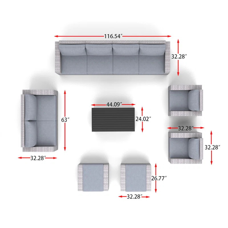 Avrahom 8 - Person Outdoor Seating Group with Cushions | Wayfair North America