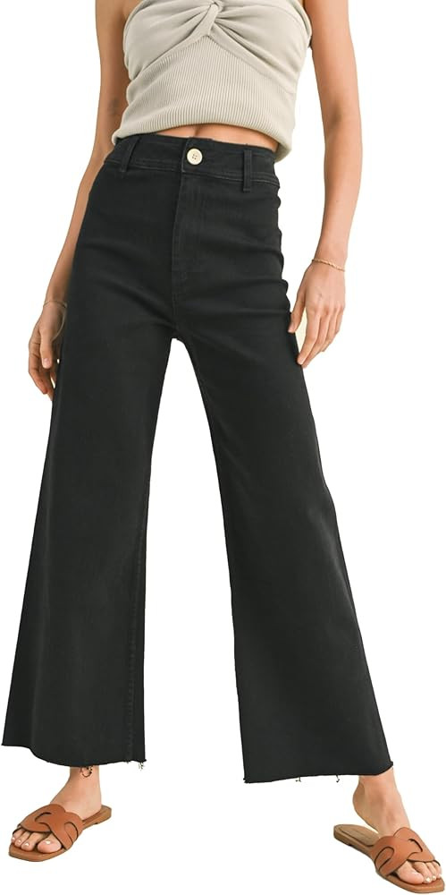 Miou Muse - Straight Wide Leg Denim Pants - MMP623 | Amazon (US)