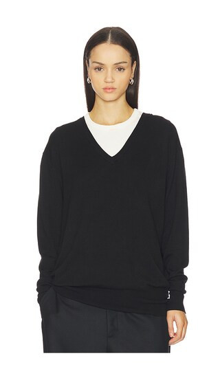 ALL THE WAYS Astoria V Neck Sweater in Black. - size S | Revolve Clothing (Global)