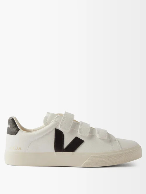 Veja - Recife Velcro Leather Trainers - Mens - White Black | Matches (US)