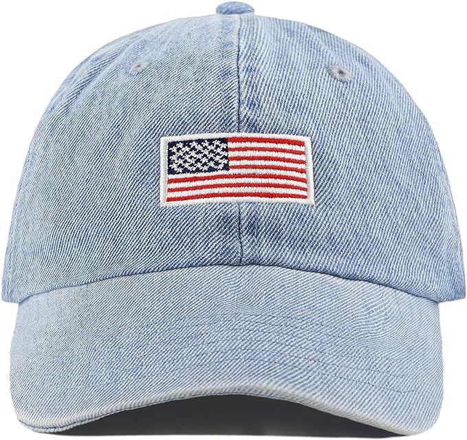 USA Flag & Embroidery Premium 100% Cotton Low Profile Adjustable Baseball Dad Cap | Amazon (US)