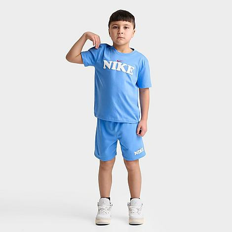 Nike Little Kids T-Shirt and Shorts Set in University Blue Size: 4 | Finish Line (US)