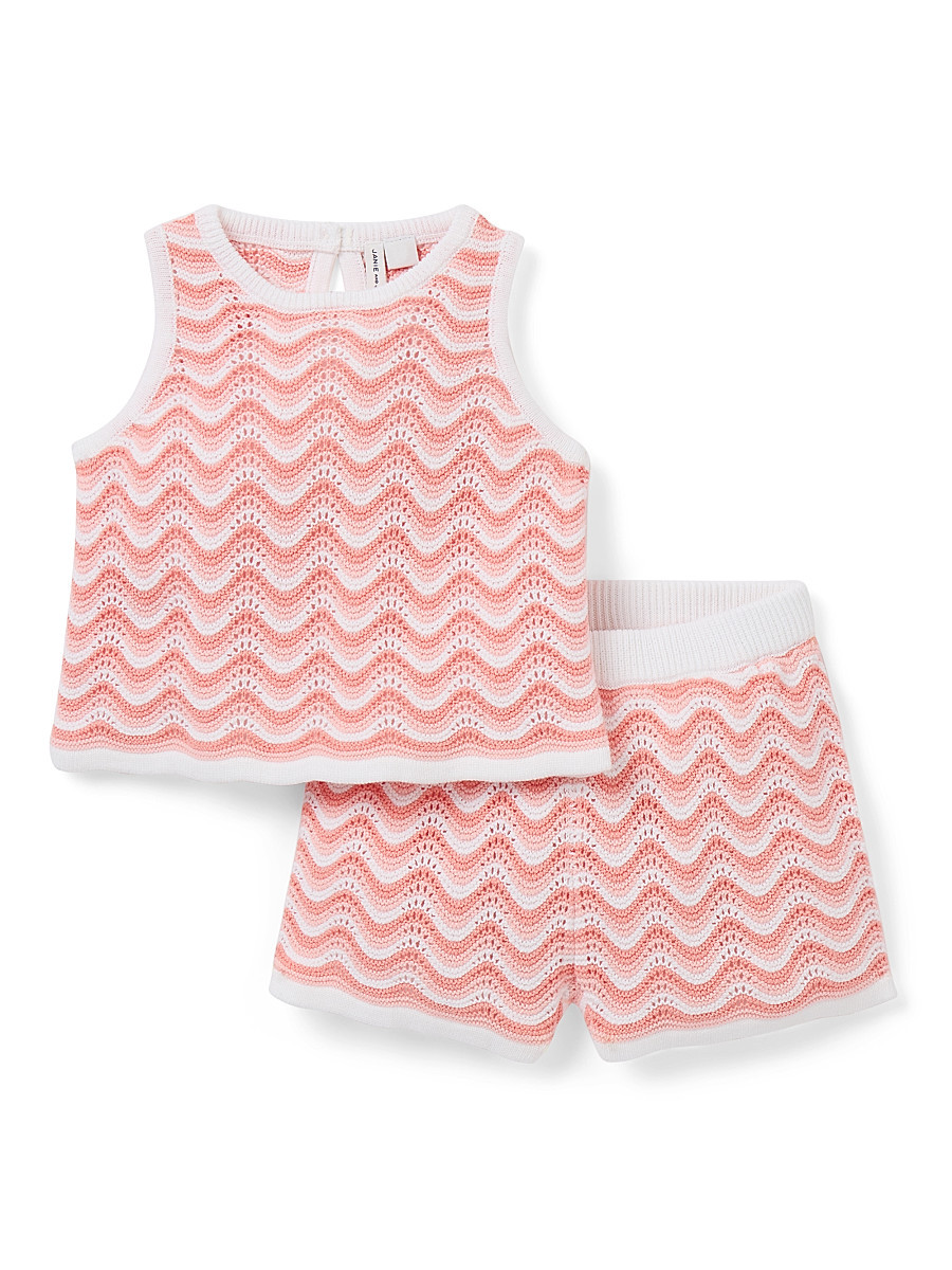 Baby Girl's Wavy Stripes Crochet Set - Pink - Size 6 Months | Saks Fifth Avenue