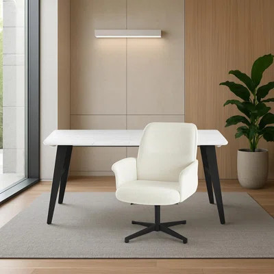 Modern Office Desk and Chair Set with Adjustable and Swivel Chair Stylish Wood Top, Ergonomic Design for Office, Conference Room, Reception Area | Wayfair North America