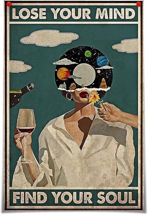 Vintage Lose Your Mind Find Your Soul Poster Mental Health Inspirational Quote Canvas Wall Art Ae... | Amazon (US)