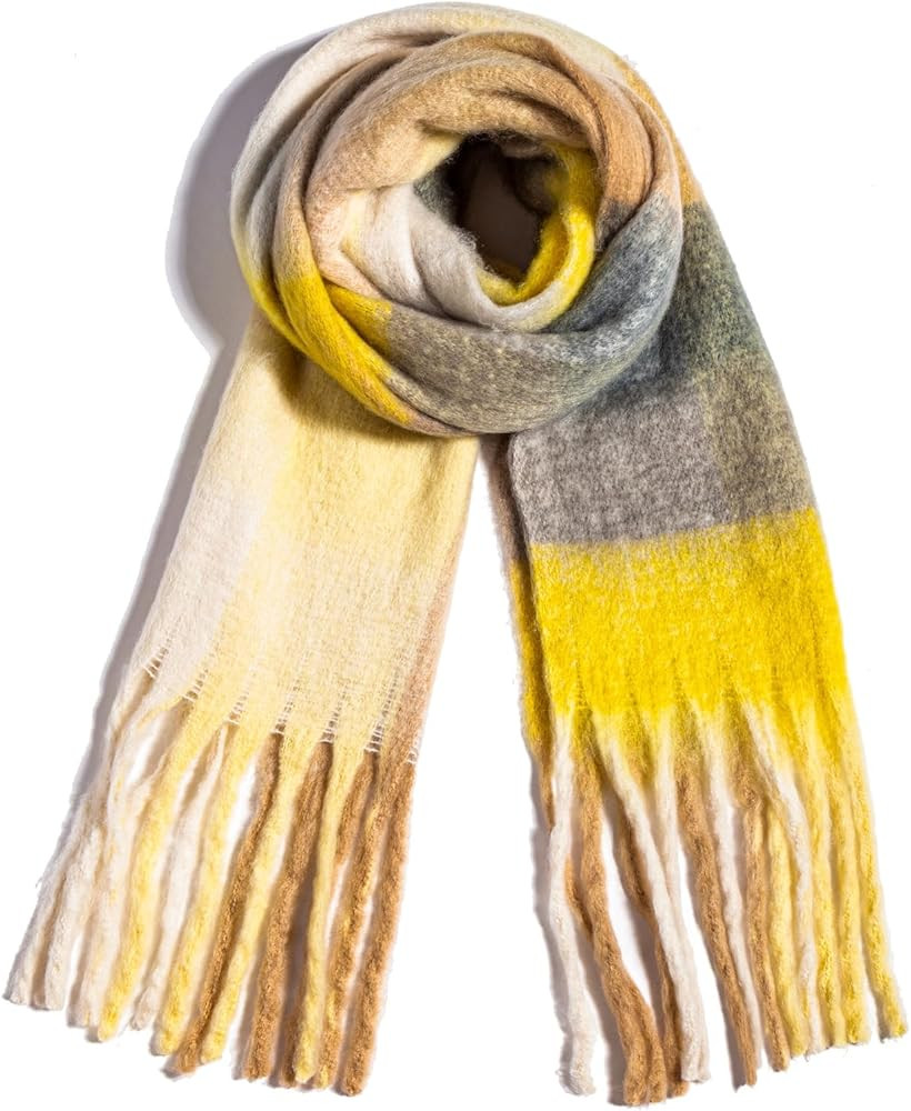 Winter Women Chunky Scarf Warm Blanket Big Thick Large Oversized Wrap Colorful Long Solid Scarves | Amazon (US)