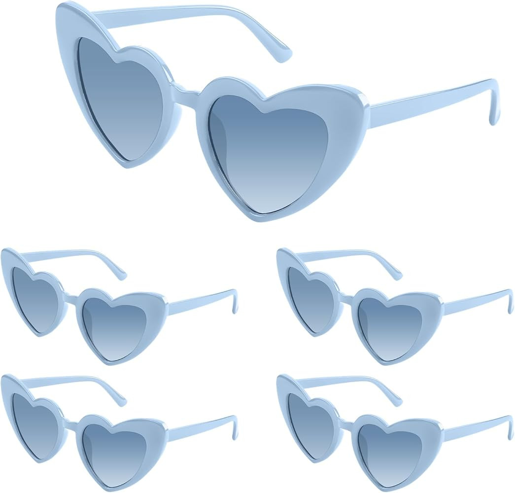 5/10/20 Pack Heart Sunglasses Bachelorette Vintage Heart Shaped Glasses for Wedding Bridesmaid Pa... | Amazon (US)