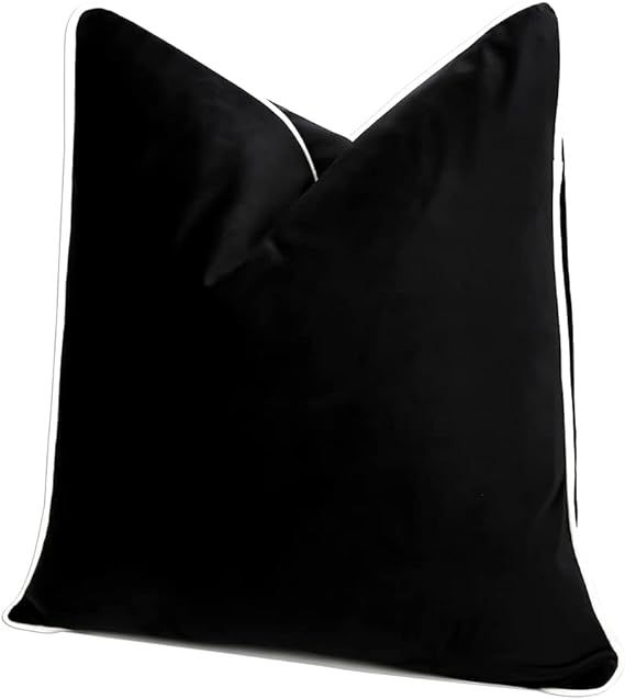 THE-TINOART 20X20inches Decorative Throw Pillow Covers Ultra Soft Velvet Black White Cushion Cove... | Amazon (US)