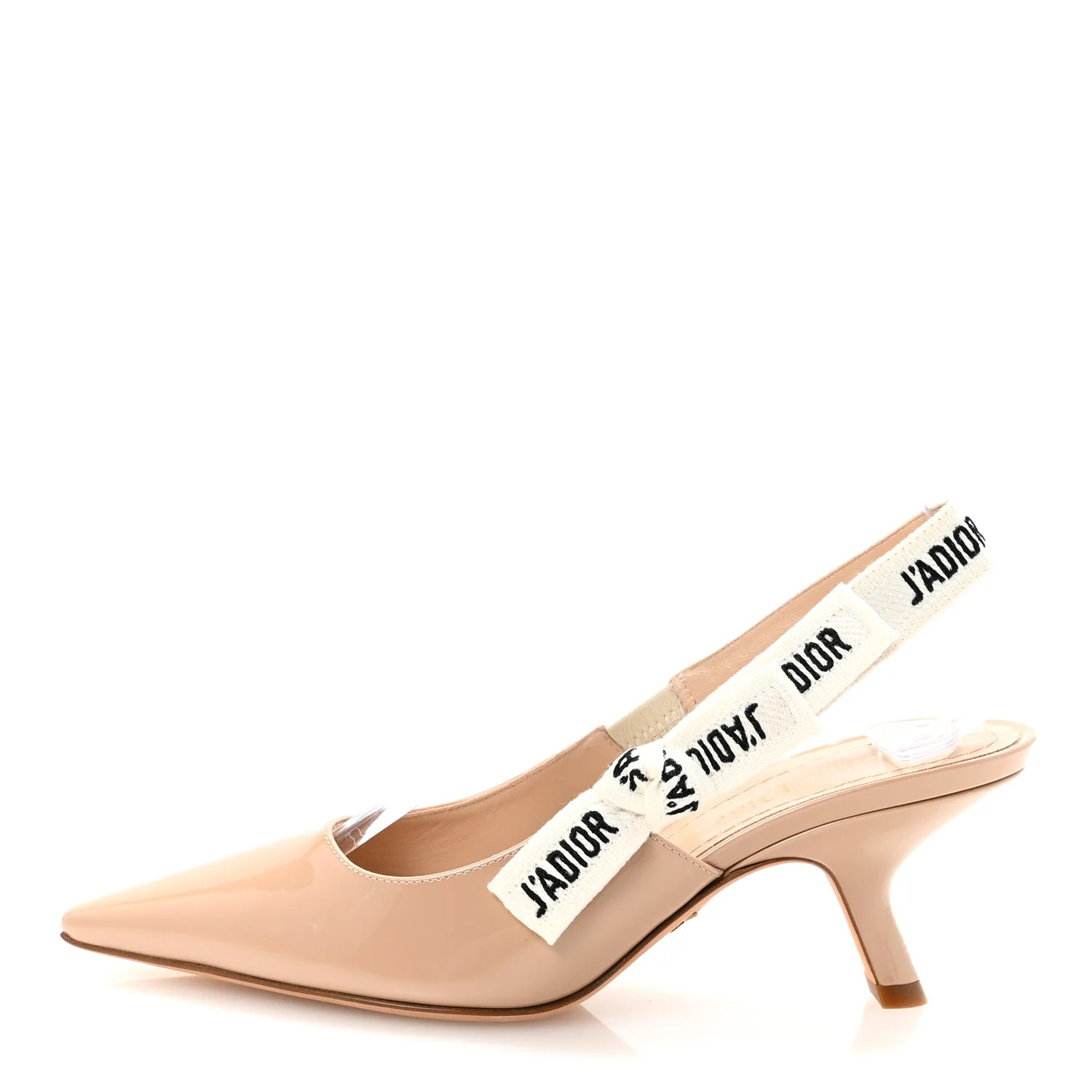 Patent Ribbon J'Adior Slingback 65mm Pumps 35.5 Nude | FASHIONPHILE (US)
