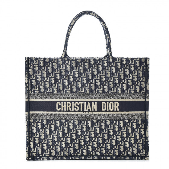 CHRISTIAN DIOR Oblique Book Tote Bleu Multicolor | Fashionphile