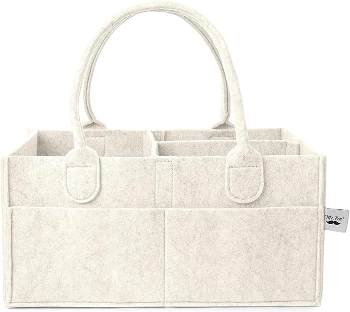 Mr. Pen- Baby Diaper Caddy Organizer, Beige, Medium, Nursery Storage Bin and Car Organizer for Di... | Amazon (US)