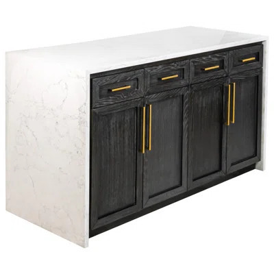 Andranique Kitchen Island with Engineered Marble Top | Wayfair North America
