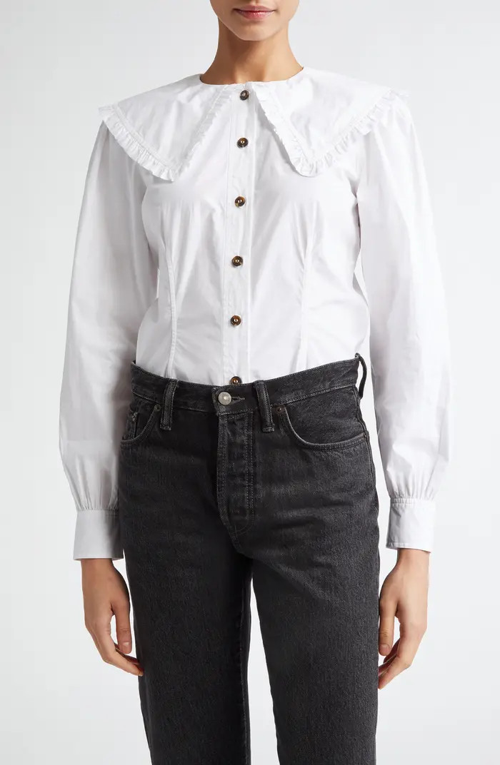 Ruffle Collar Button-Up Shirt | Nordstrom