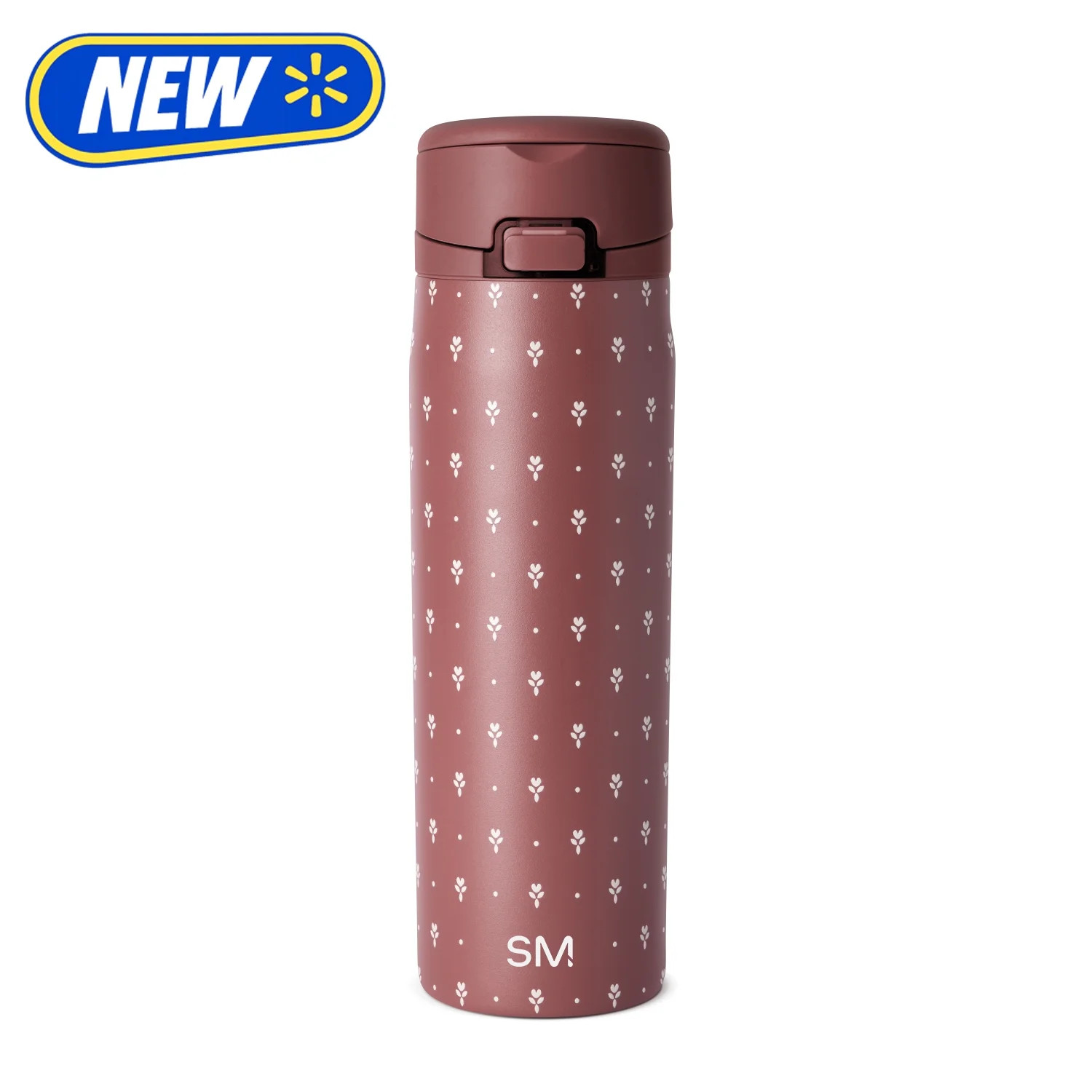 Simple Modern 22 fl oz Insulated Stainless Steel Mesa Loop Water Bottle with Covered Straw|Mauve Meadow - Walmart.com | Walmart (US)