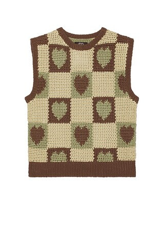Crochet Knit Heart Vest | FWRD 