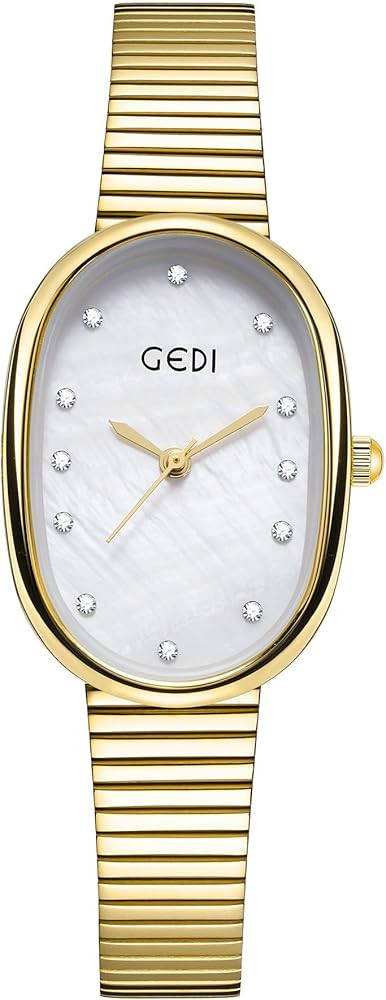 Gosasa Women's Oval Watch, Compact and high-end, Light Luxury Alloy, Bamboo Strap, Mother-of-Pear... | Amazon (US)