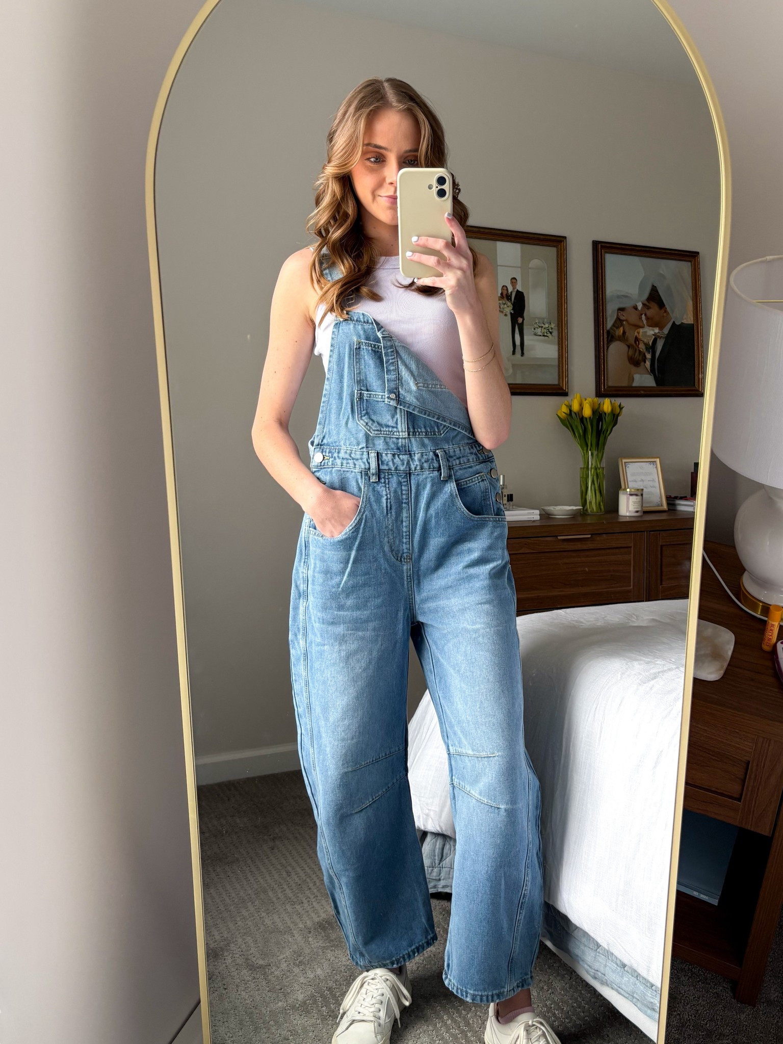 The CUTEST summer overalls! FP dupe for $50!! 💙