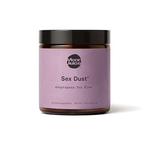 Sex Dust by Moon Juice | Adaptogen Powder Libido Booster for Hormonal Balance + Mood | Shatavari, Shilajit, Cacao Mushroom Powder Supplement | Sugar Free, Caffeine Free | 14 Servings | Amazon (US)