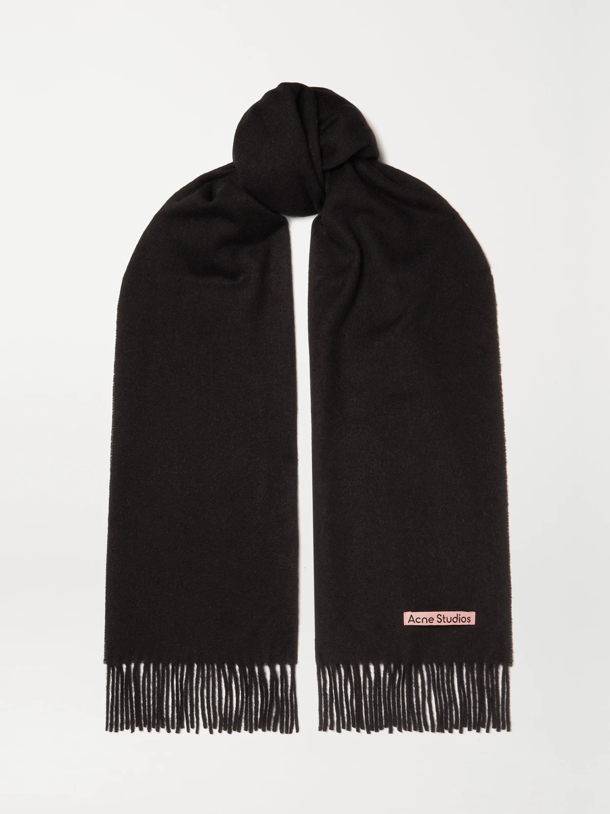 Acne Studios - Canada Narrow Fringed Wool Scarf - Black | NET-A-PORTER (US)