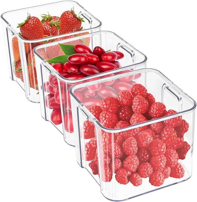 MineSign 3Pack Fridge Organizer Drawer Divider Cube Pull-Out Bins Clear Food Container Refrigerat... | Amazon (US)