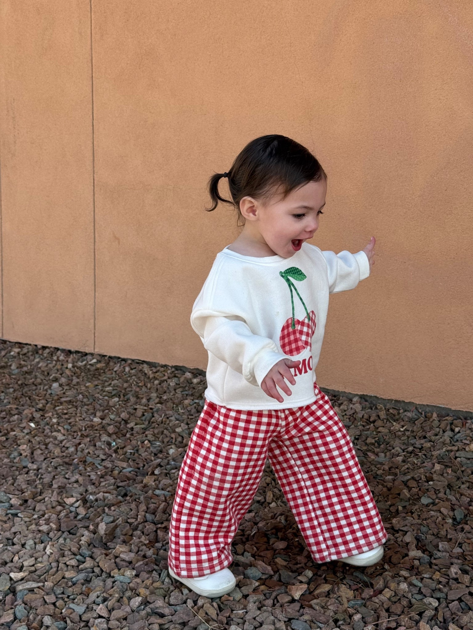 Cutest Toddler Outfit I ever did see! 
You know it’s from Target when it’s this cute! 
My daughter is wearing a size 2T here, the red gingham and cherries are adorable! 

#LTKBaby #LTKootd #LTKKids