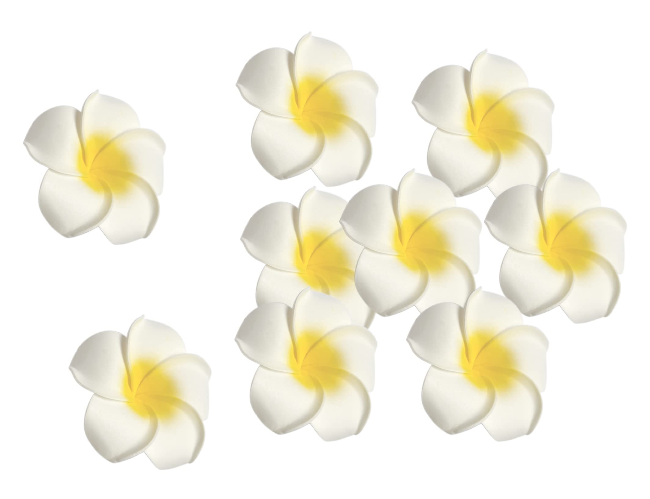 100 Pcs 2.4 Inch White Artificial Plumeria Rubra Hawaiian Flower Petals Hair Hat Wreath Floral Premium Hawaiian Foam Frangipani Flowers for DIY Home Beach Wedding Party Decoration | Amazon (US)