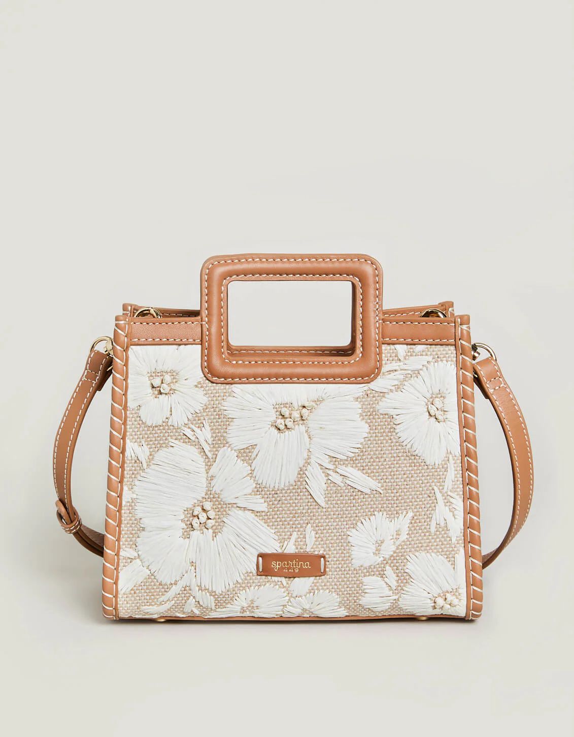 Reed Satchel Crossbody Parade Raffia Floral | Spartina 449