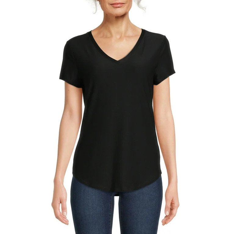 No Boundaries Junior's Brushed V-Neck T-Shirt | Walmart (US)