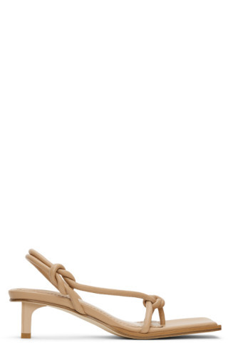 Dion LeeBeige Knot Low Heeled Sandals201417F125042$550 USD $363 USDBuffed  leather heeled sandals... | SSENSE
