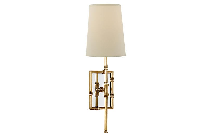 Grenol Modern Bamboo Sconce, Antiqued Brass | One Kings Lane