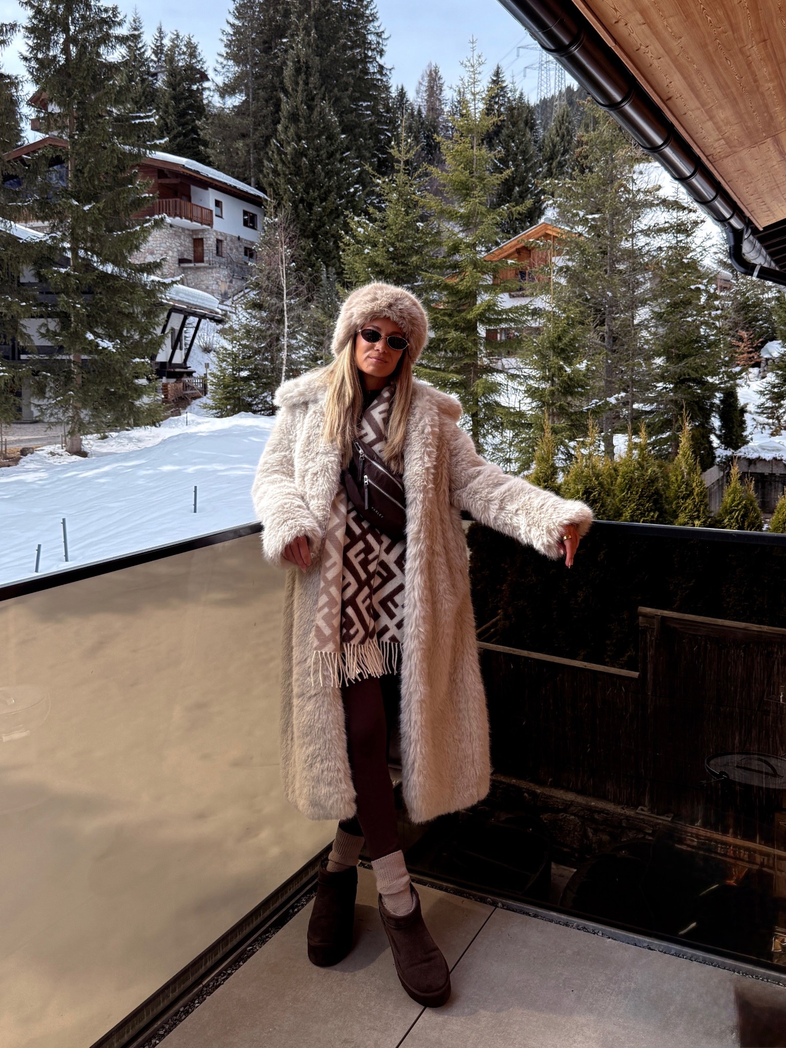 Ski trip ootd  ❄️ Amazon jumpsuit layered with a fur coat, @Alo Yoga fur hat, @Varley belt bag, Fendi scarf and Ugg platforms for the ultimate cozy ski trip look.

ski ootd, ski outfit inspo, apres ski style, winter outfit inspo, snow outfit women, cozy winter style, cold weather outfit, travel winter outfit, mountain outfit inspo, winter fashion

#LTKTravel #LTKootd #LTKSeasonal