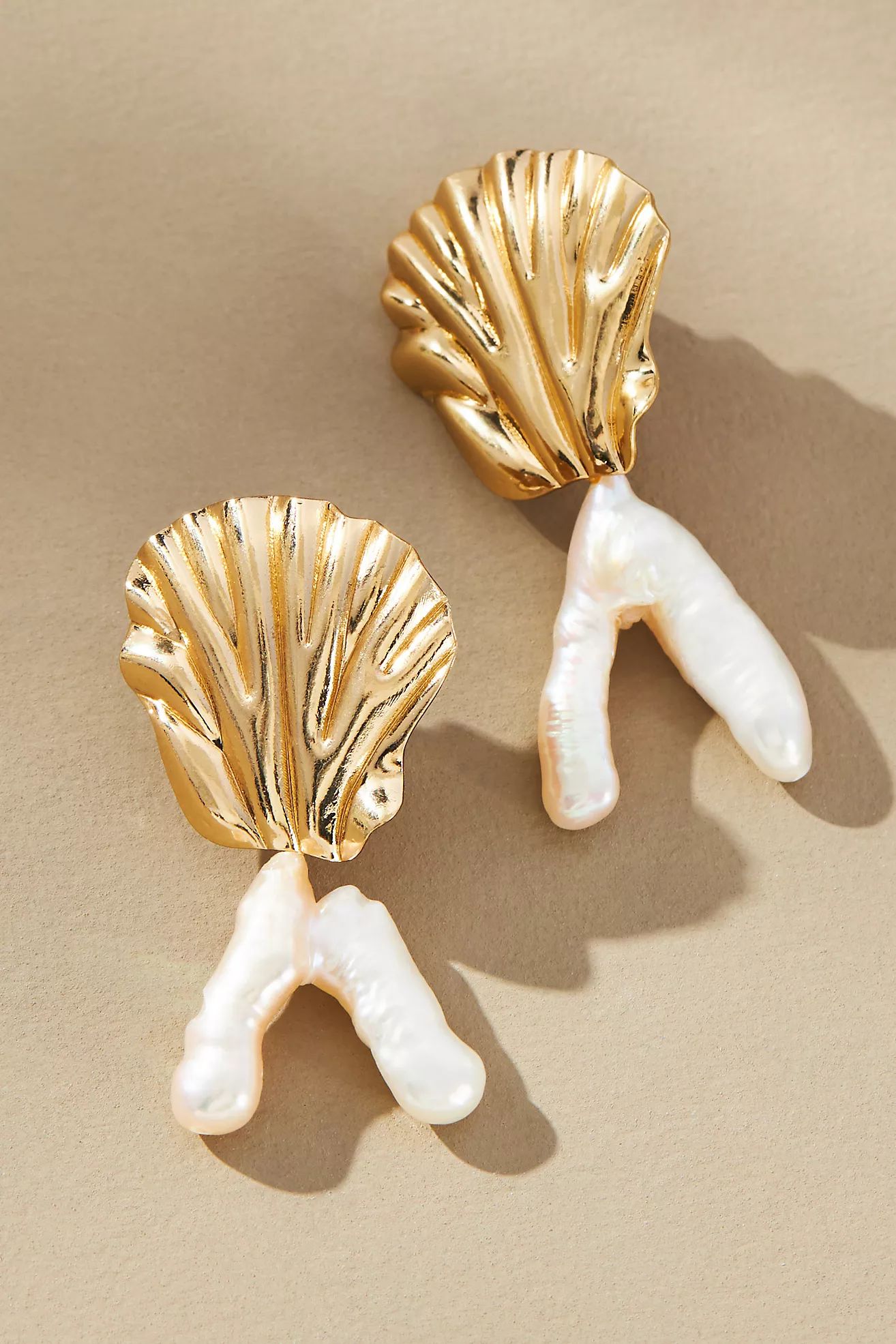 Seashell Pearl Drop Earrings | Anthropologie (US)