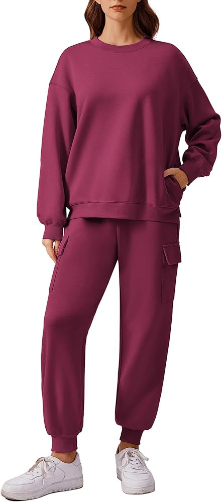PINSPARK Two Piece Sets for Women Sweatsuit Drawstring Cargo Jogger Sets with 4 Pockets 2024 Airp... | Amazon (US)