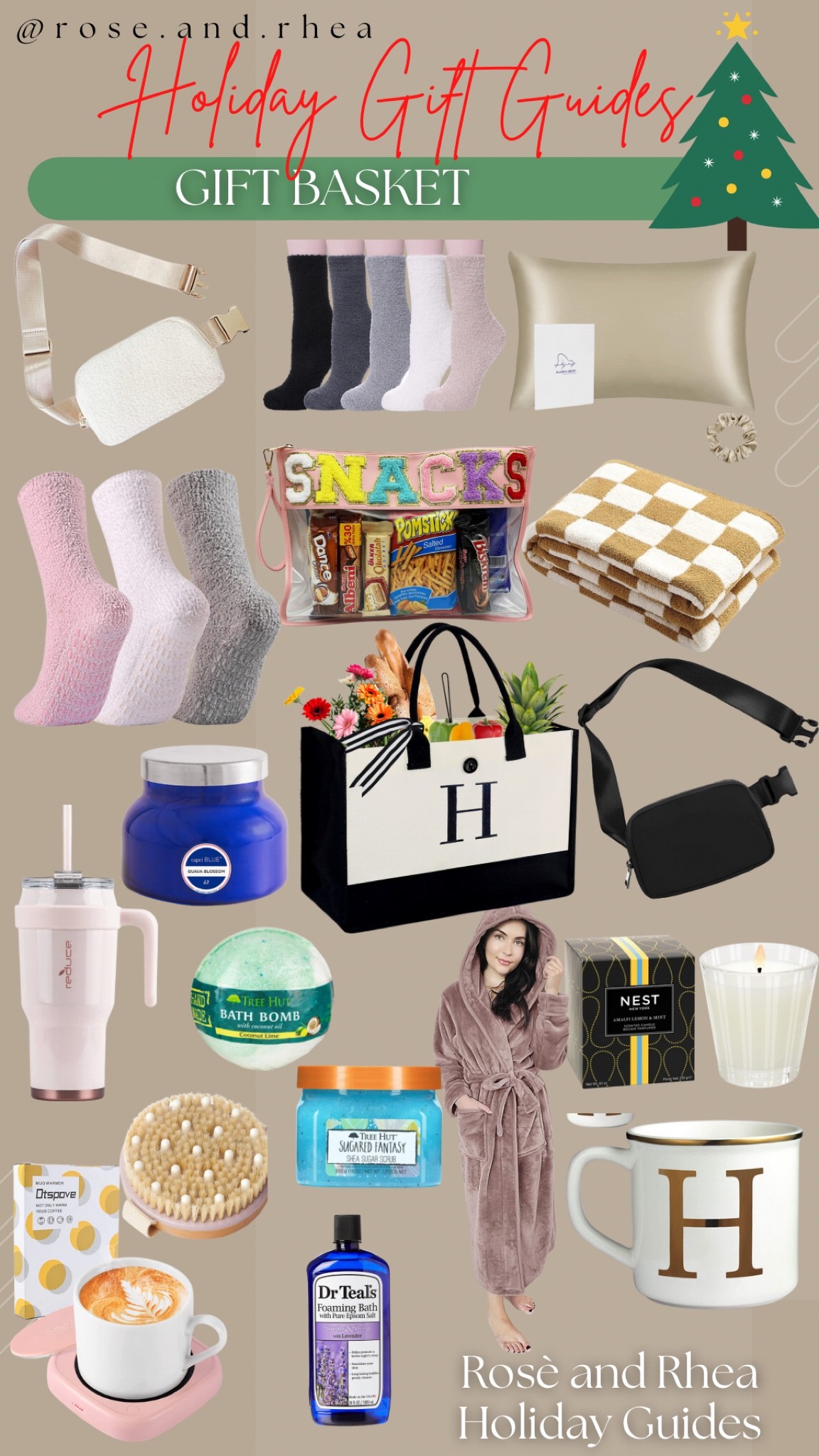 Holiday gift guide for a gift basket • friend gift • white elephant • small gift • belt bag • fuzzy socks • candle • snack bag • skincare • silk pillowcase 

#LTKSeasonal #LTKHoliday #LTKunder50